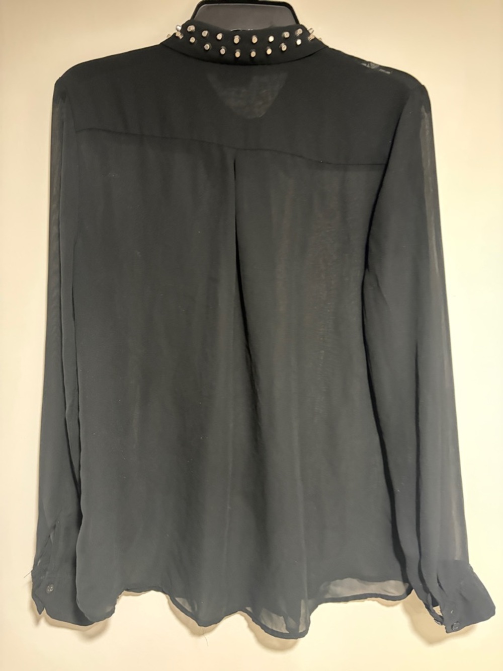 Mossimo Black Stud-Embellished Sheer Blouse - Picture 6 of 9